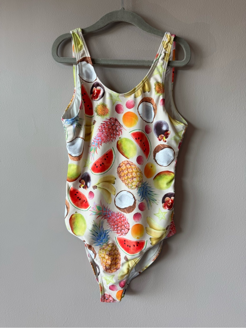 Molo Girls Realistic Tropical Fruit Pattern Bathing Suit Size 12 Years